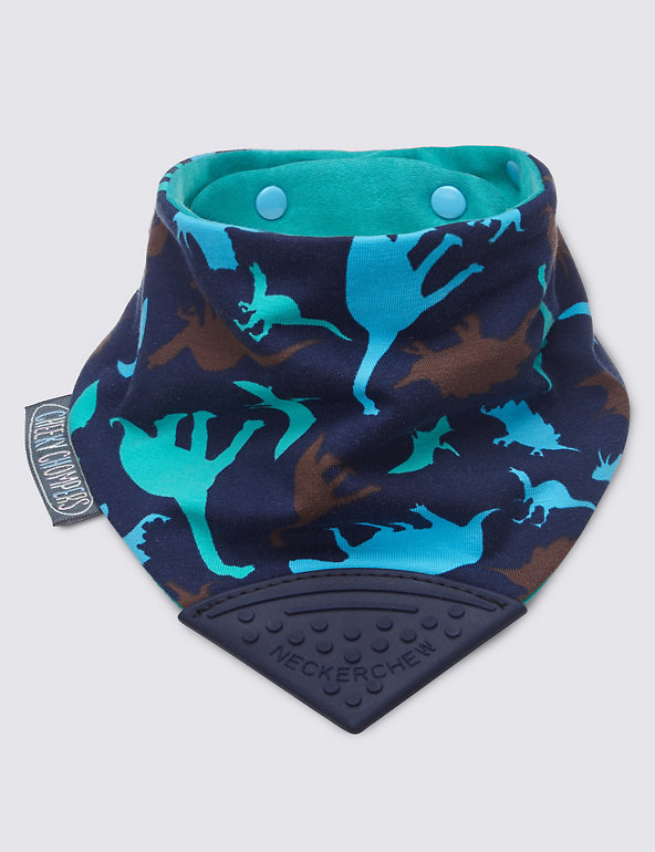 Cotton Printed Chewy Dribble Bib with Stretch Image 1 of 2