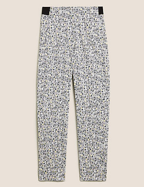 Cotton Printed Slim Fit Cropped Trousers Image 2 of 5