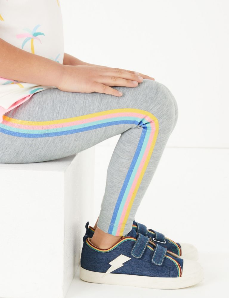 Cotton Rainbow Side Stripe Leggings (2-7 Yrs) 5 of 6