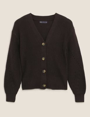 cotton ribbed cardigan