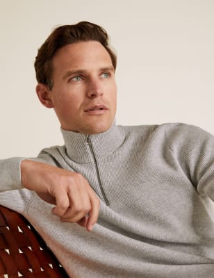 m&s half zip jumper