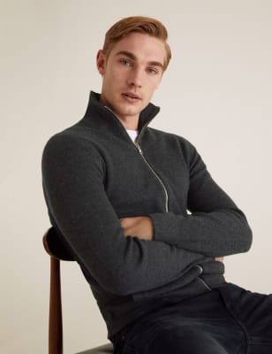 funnel neck zip sweater