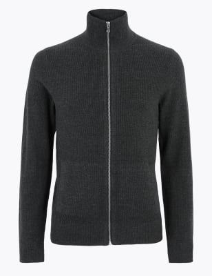 funnel neck zip sweater