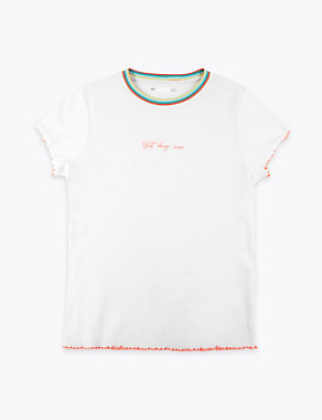 Cotton Ribbed T-Shirt (6-16 Yrs) | M&S