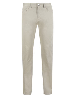 Cotton Rich 5 Pocket Textured Trousers Image 2 of 3