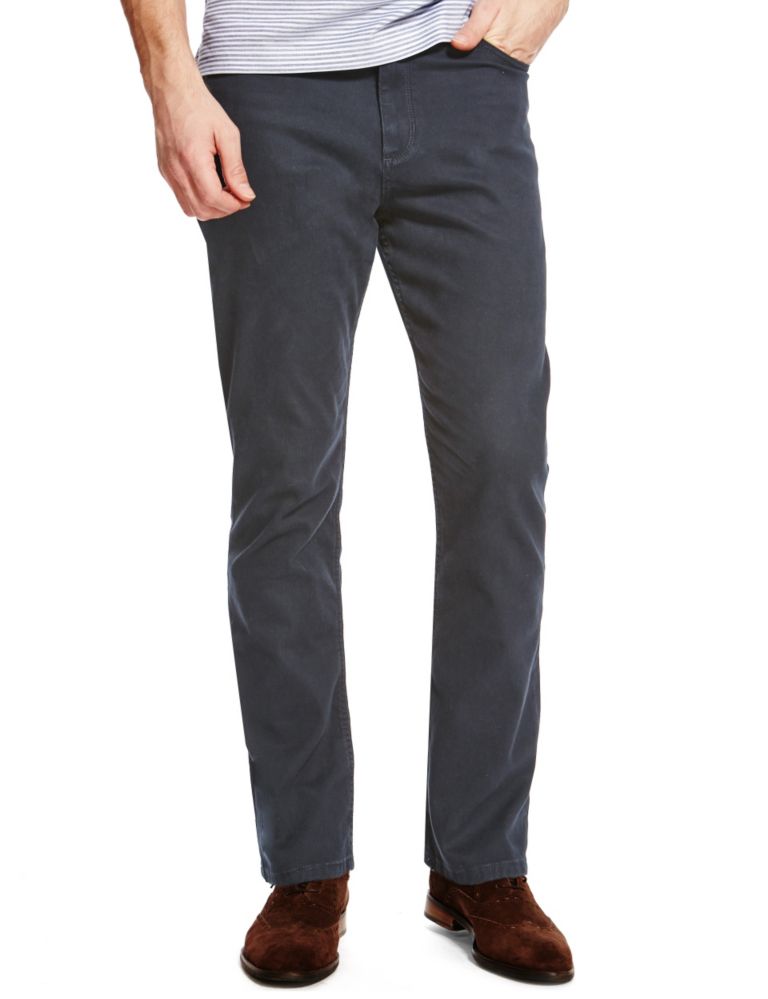 Cotton Rich 5 Pocket Textured Trousers 1 of 3