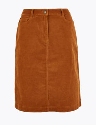 marks and spencer brown skirt