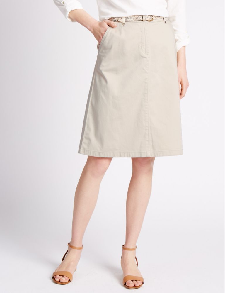 Cotton Rich A-Line Skirt 1 of 3