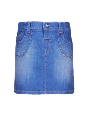Cotton Rich Adjustable Waist Denim Skirt (1-7 Years) Image 2 of 4