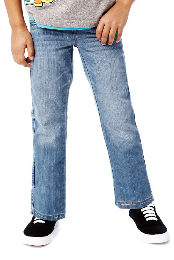 Cotton Rich Adjustable Waist Jeans with Belt Image 1 of 1