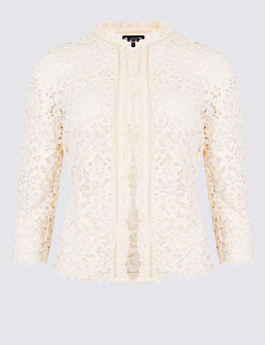 Cotton Rich All Over Lace Jacket Image 2 of 4