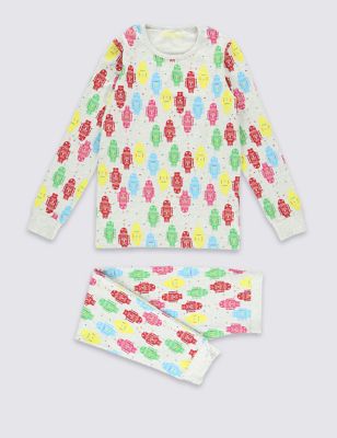 Cotton Rich All Over Print Pyjamas (1-16 Years) Image 2 of 4
