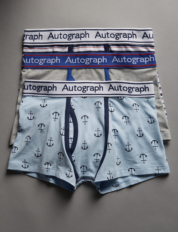 Cotton Rich Anchor Print Trunks (6-16 Years) Image 1 of 1