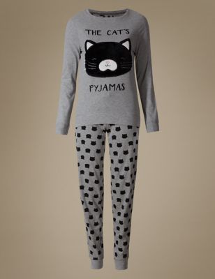 Cotton Rich Animal Print  Pyjamas Image 2 of 5