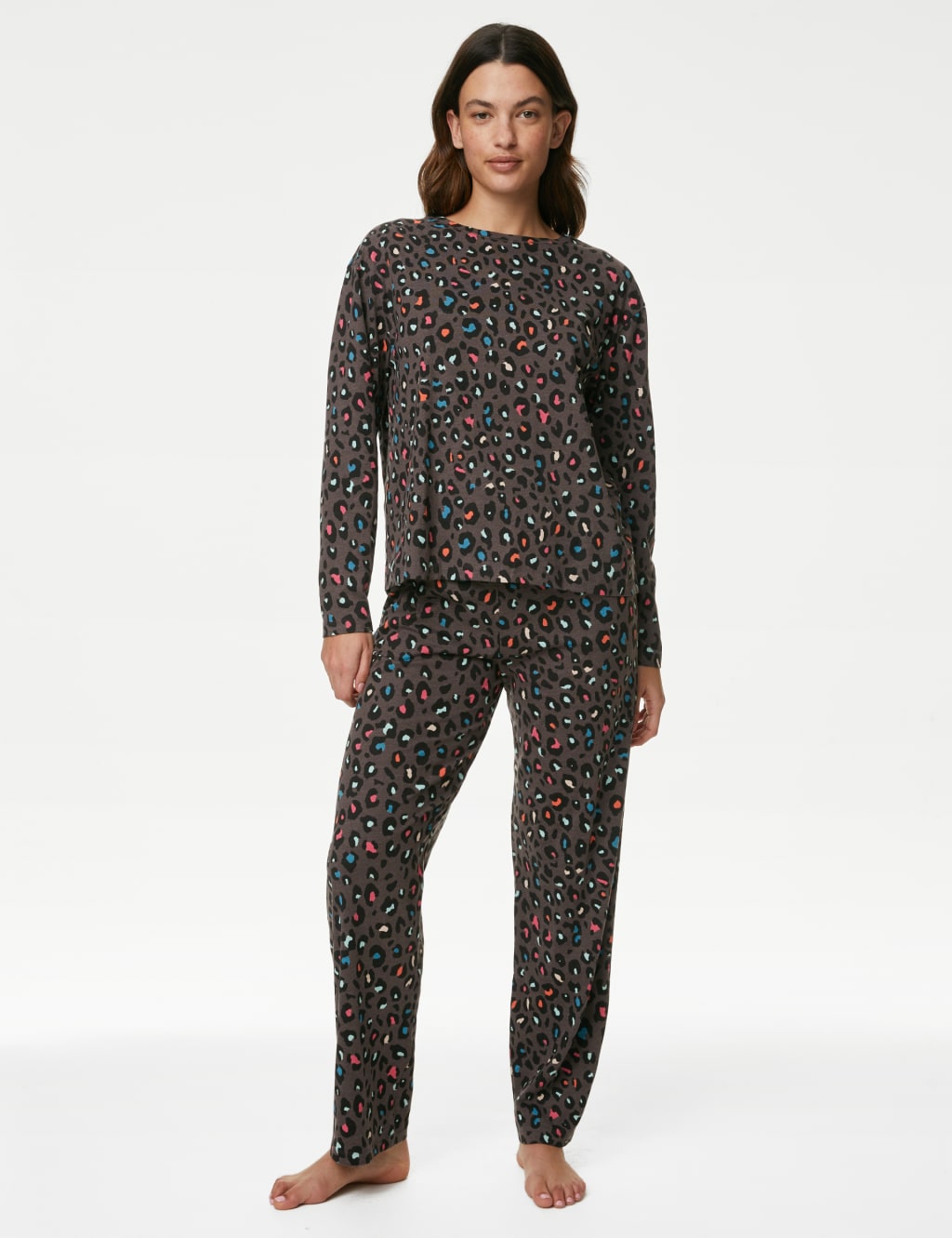 Cotton Rich Animal Print Pyjama Set M S Collection M S