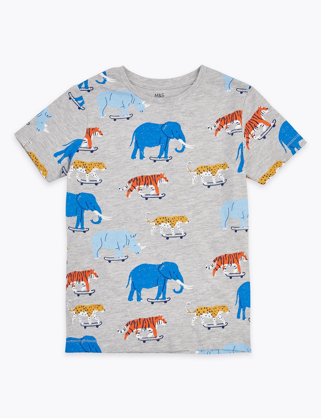 Cotton Rich Animal Print T-Shirt (2-7 Years) 1 of 4