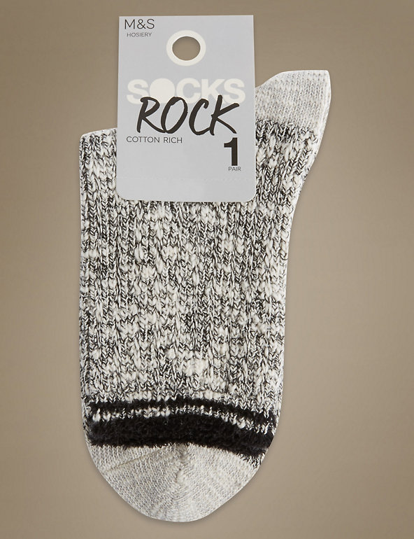 Cotton Rich Ankle High Socks Image 1 of 2