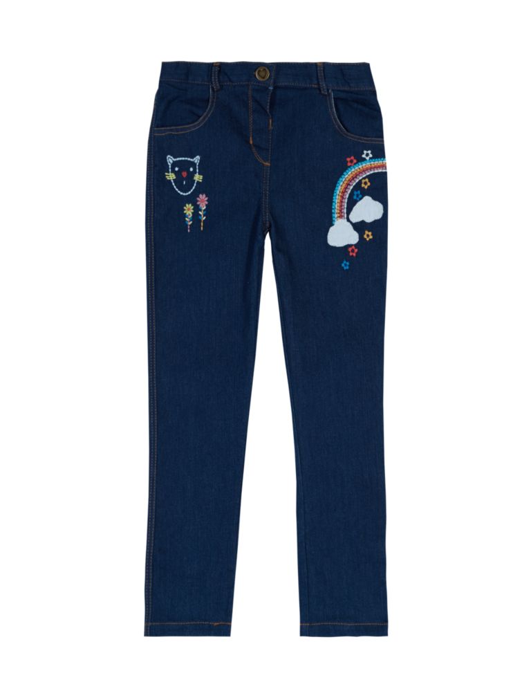 Cotton Rich Appliqué Denim Jeans (1-7 Years) 2 of 5