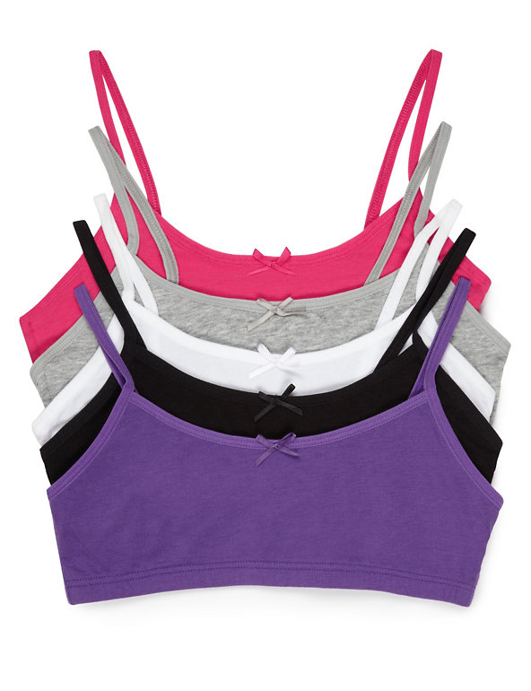 Cotton Rich Assorted Crop Tops (7-16 Years) Image 1 of 2