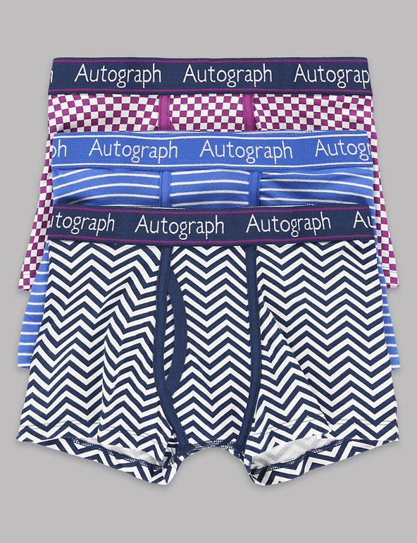 Cotton Rich Assorted Geometric Print Trunks (6-16 Years) Image 1 of 1