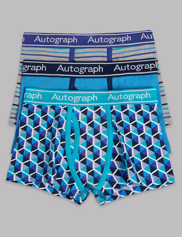 Cotton Rich Assorted Print Trunks (6-16 Years) Image 1 of 1