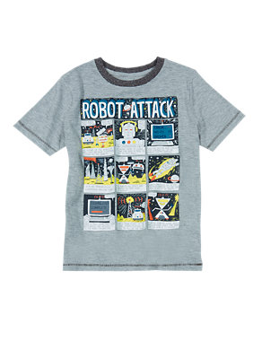 Cotton Rich Assorted Slogan T-Shirt (1-7 Years) Image 2 of 3