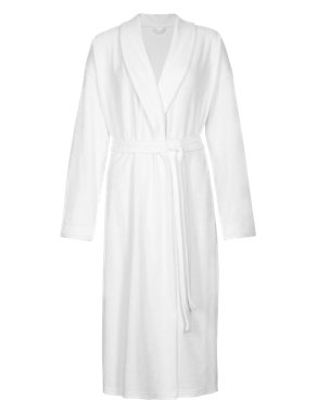 Cotton Rich Baby Terry Wrap Dressing Gown with Belt Image 2 of 6