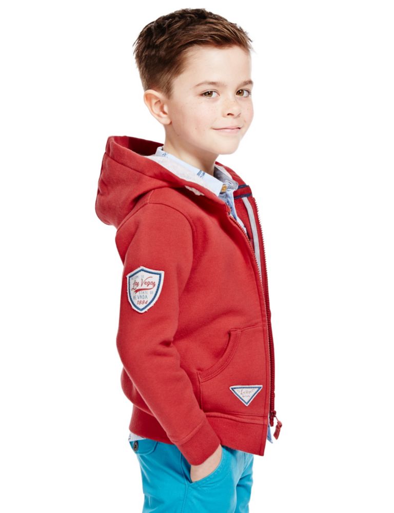 Cotton Rich Badge Hooded Top (1-7 Years) 3 of 3