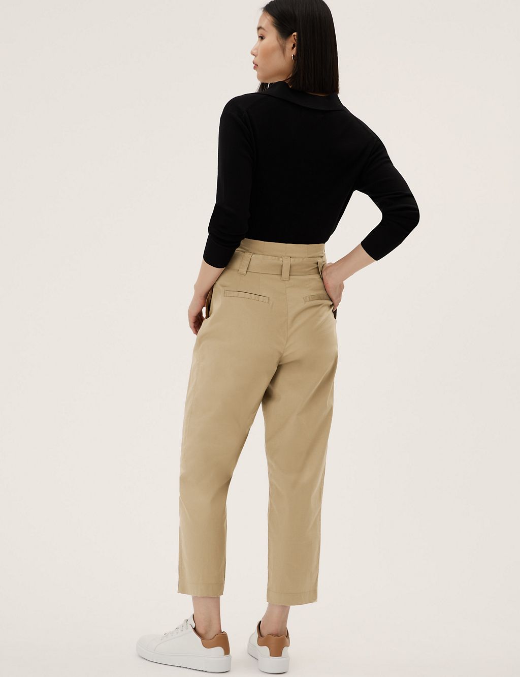 Cotton Rich Balloon Tapered Trousers 5 of 7