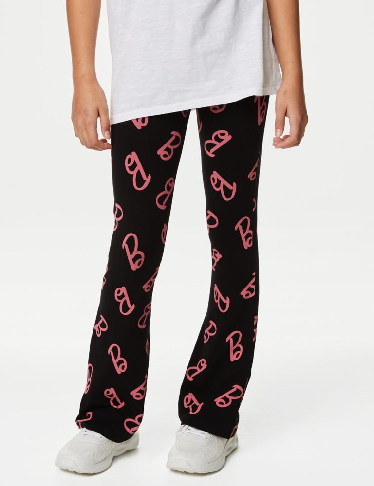 Cotton Rich Barbie™ Print Flared Leggings (6-16 Yrs), M&S Collection