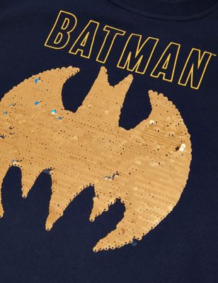 Cotton Rich Batman™ Sequin Sweatshirt (2-8 Yrs) Image 2 of 3