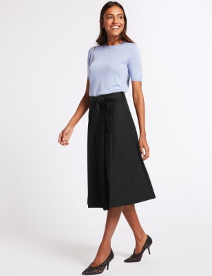 Black midi 2025 skirt m&s