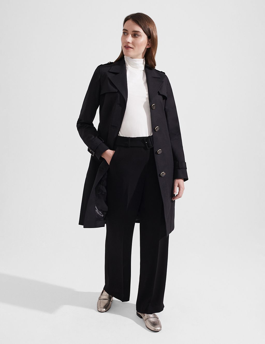 Cotton Rich Belted Trench Coat | HOBBS | M&S