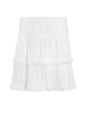 Cotton Rich Boho Gypsy A-Line Mini Skirt Image 2 of 4