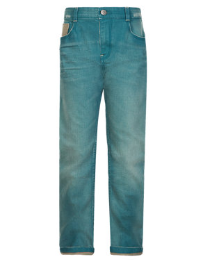 Cotton Rich Bow Leg Denim Jeans (5-14 Years) Image 2 of 4