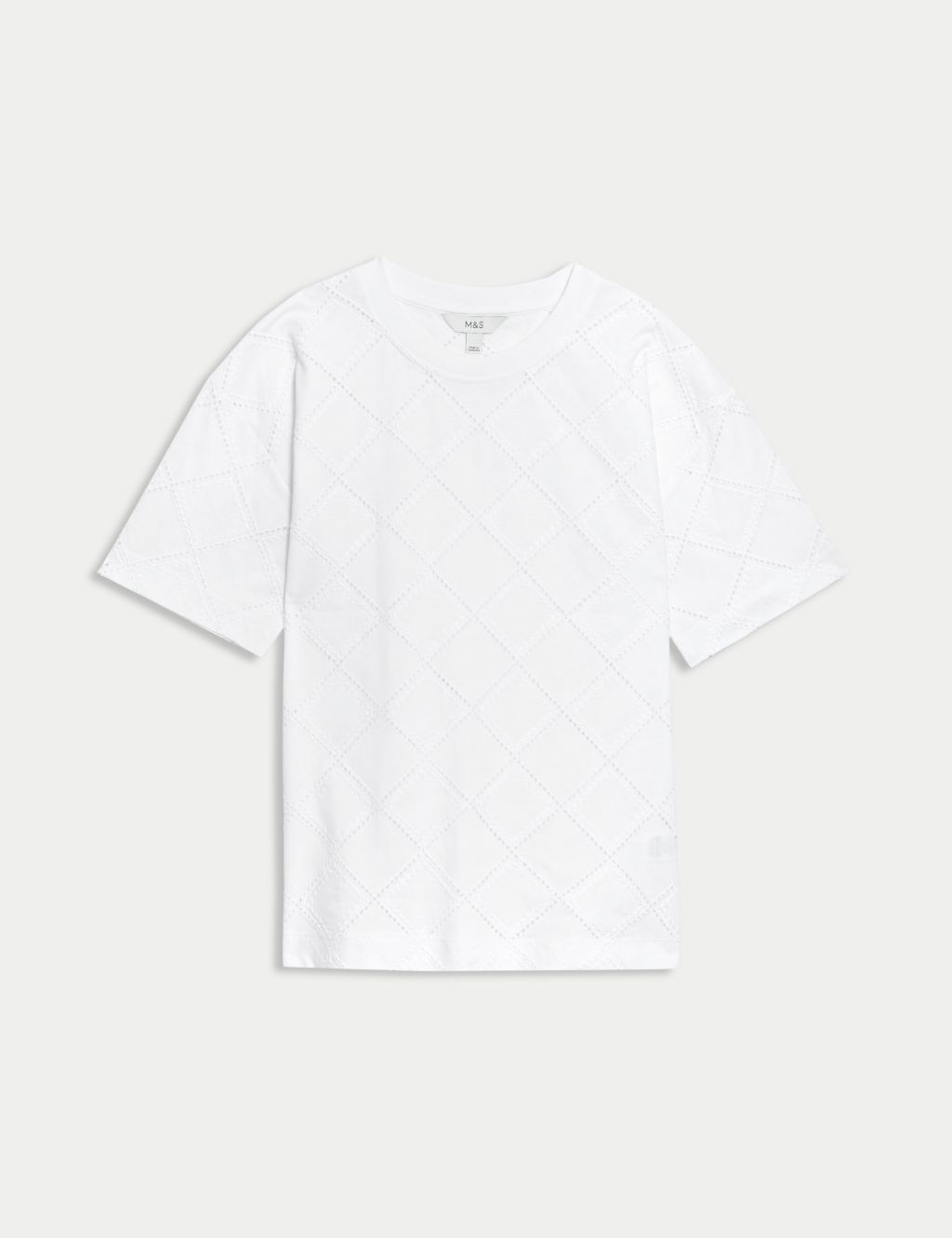 Cotton Rich Broderie T-Shirt 1 of 5