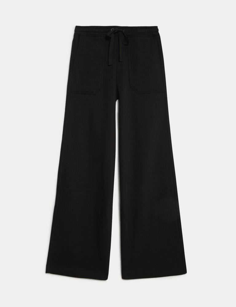 Cotton Rich Brushed Wide Leg Joggers | M&S Collection | M&S