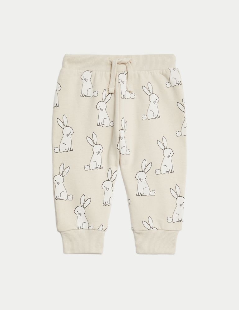 Cotton Rich Bunny Joggers (0-3 Yrs) 1 of 3