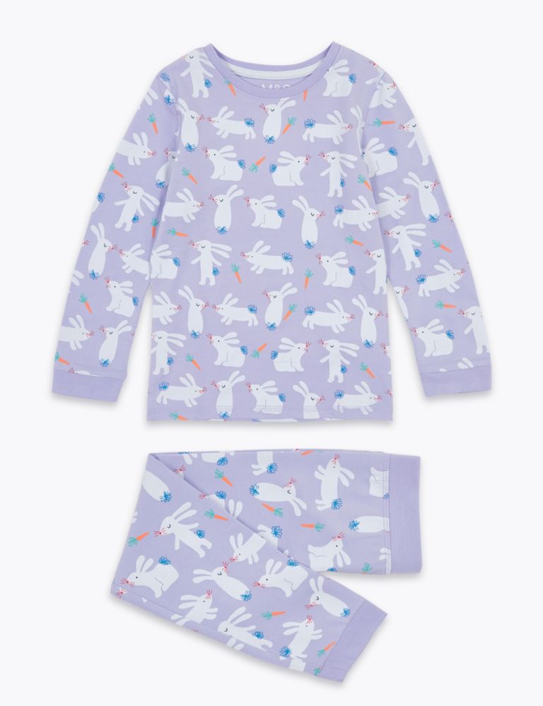 Cotton Rich Bunny Print Pyjamas (1-7 Yrs) 2 of 4