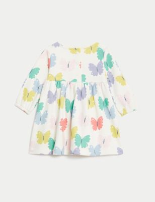 Cotton Rich Butterfly Sweatshirt Dress (0-3 Yrs) Image 2 of 3