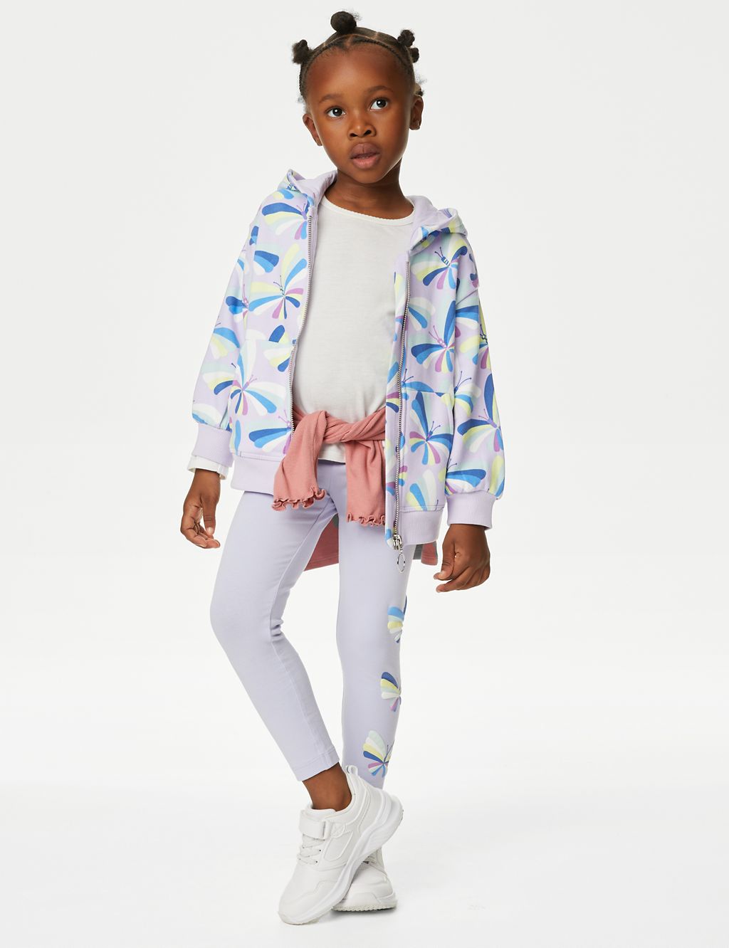 Cotton Rich Butterfly Zip Hoodie (2-8 Yrs) 2 of 4