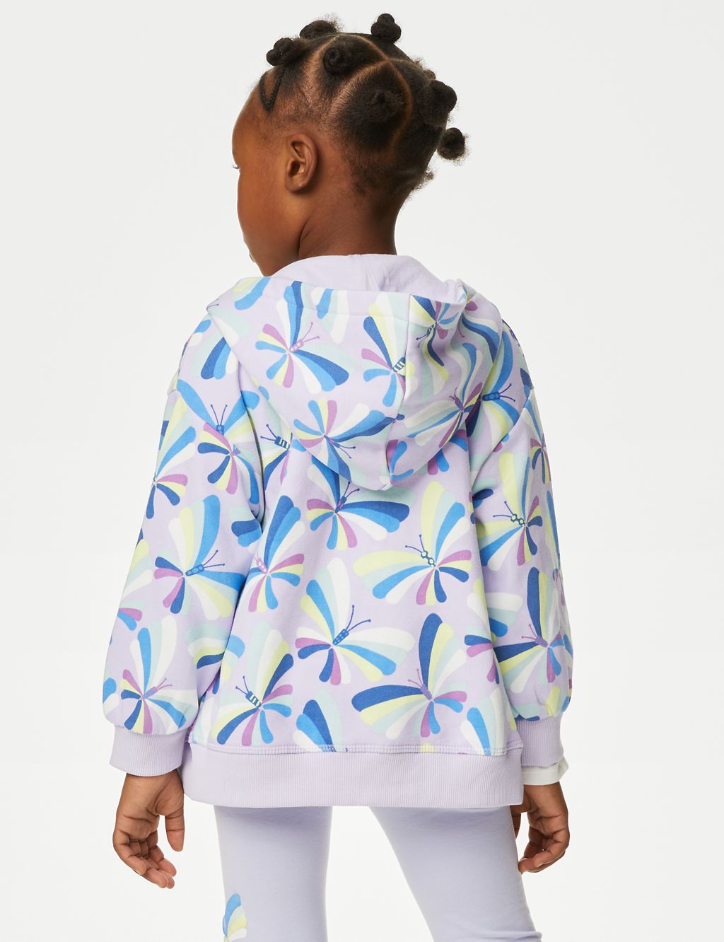 Cotton Rich Butterfly Zip Hoodie (2-8 Yrs) 4 of 4