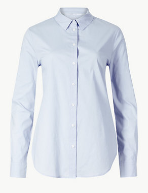 Cotton Rich Button Detailed Shirt Image 2 of 5