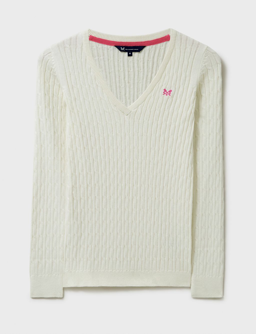 Cotton Rich Cable Knit V-Neck Jumper 1 of 5