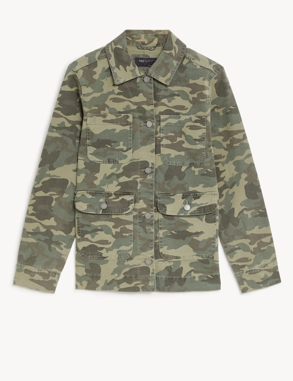 Cotton Rich Camo Utility Jacket M&S Collection M&S