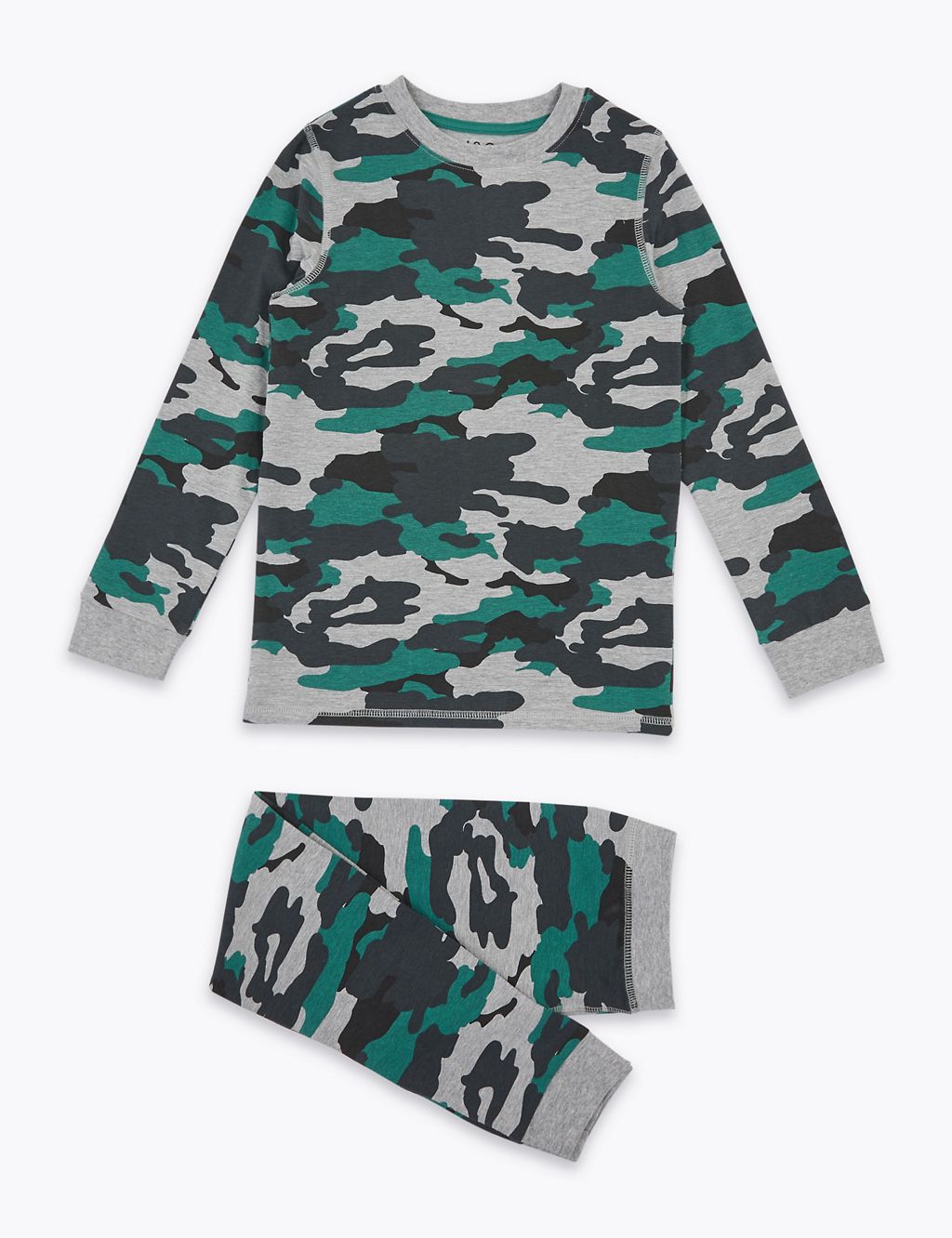 Cotton Rich Camouflage Pyjama Set (7-16 Yrs) 1 of 4