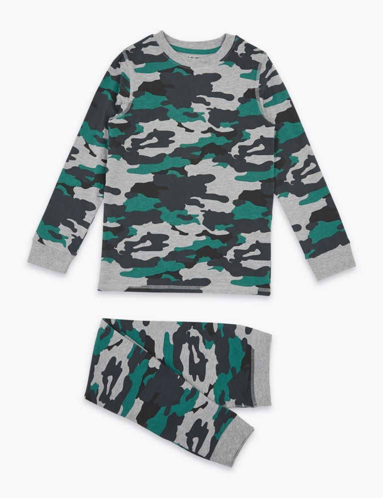 Cotton Rich Camouflage Pyjama Set (7-16 Yrs) 2 of 4