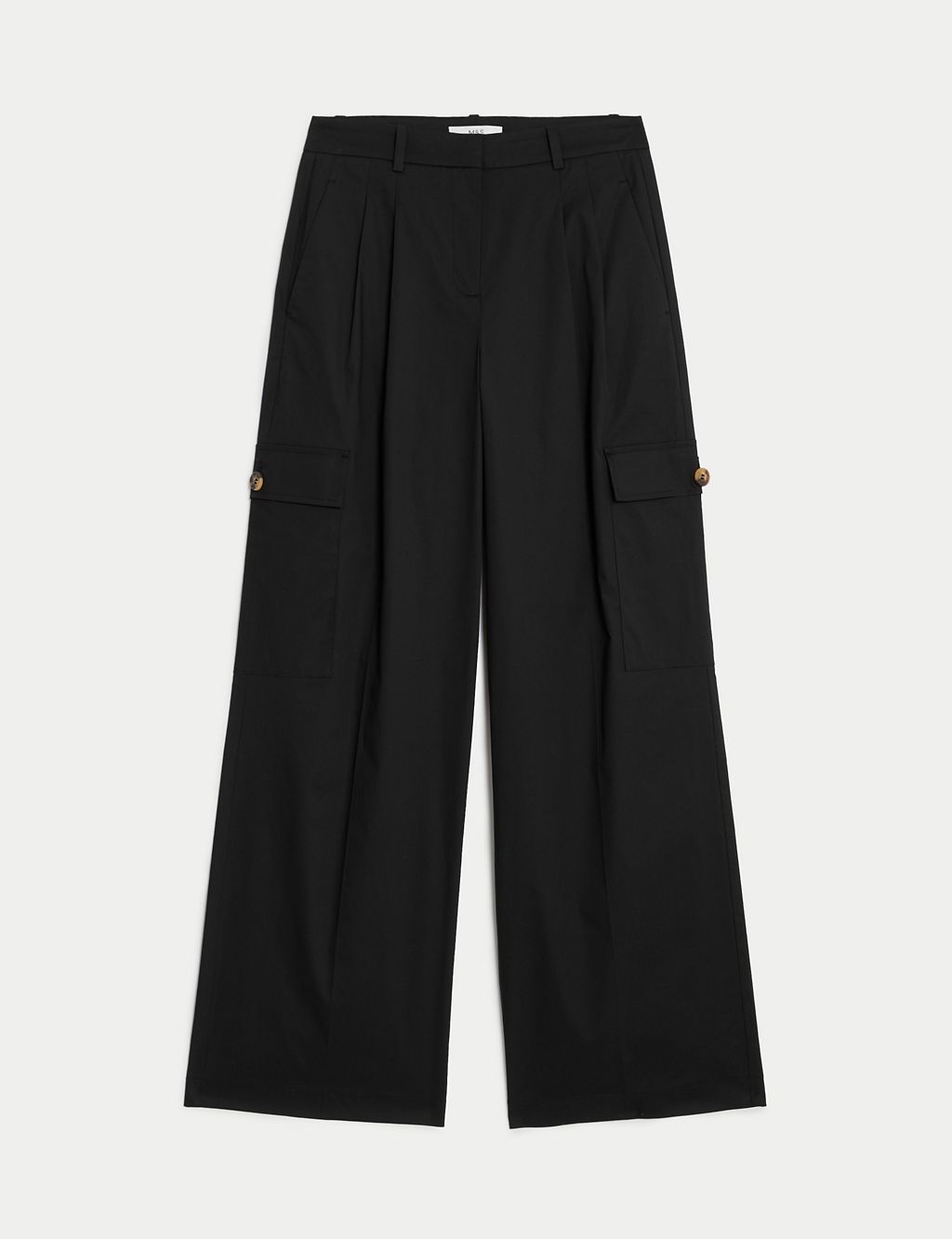 Cotton Rich Cargo High Waisted Trousers 1 of 6