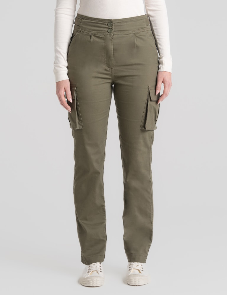 Ladies khaki utility trousers cheap