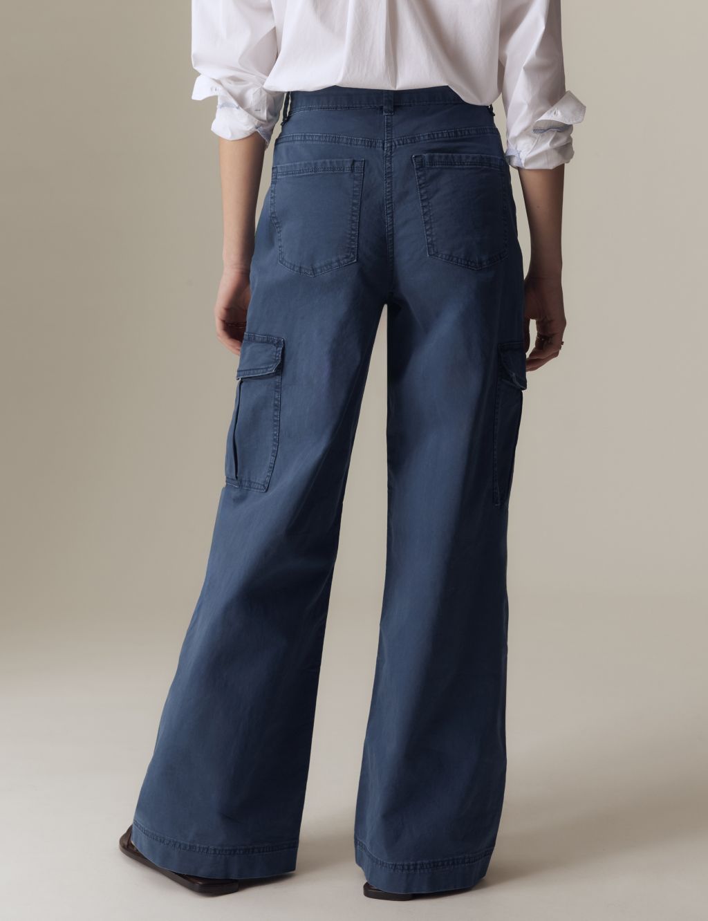 Cotton Rich Cargo Wide Leg Trousers 5 of 5